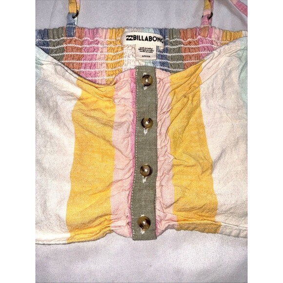 Billabong Let's Go Striped Crop Top Sarah Cameron Outer Banks OBX Boho Beach EUC - Picture 2 of 12